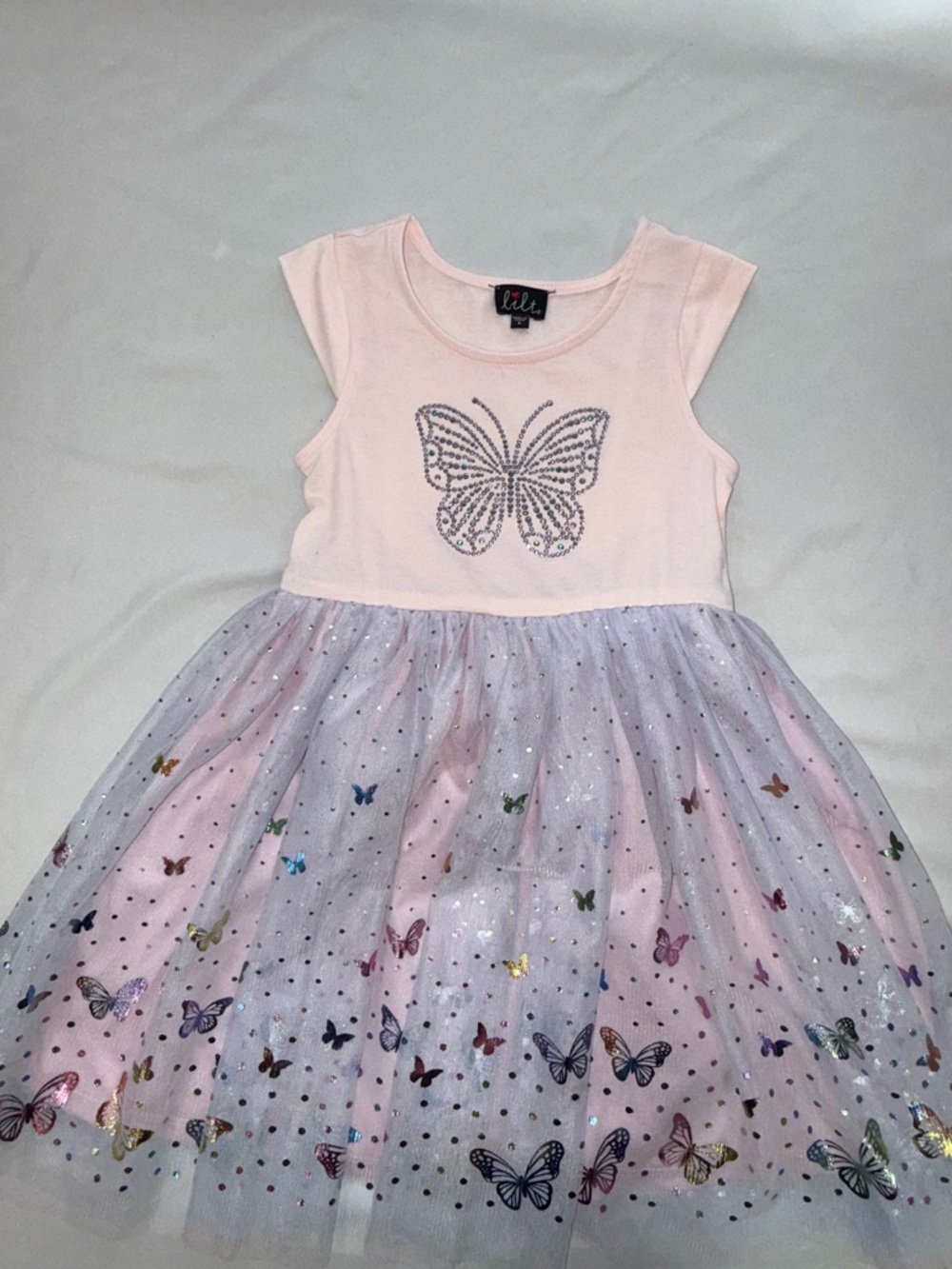 lilt Pink Butterfly Tulle Party Dress